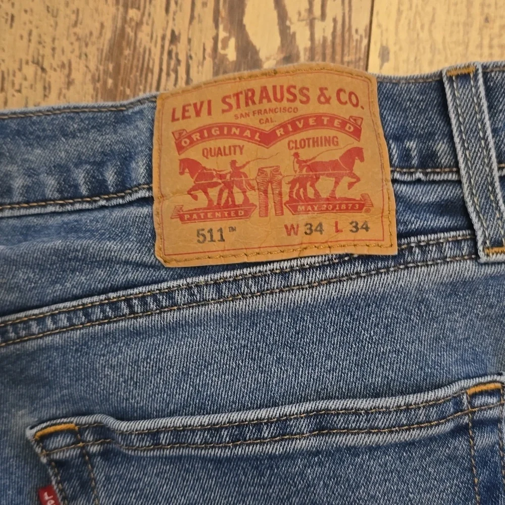 Levi's Denim Blue Jeans Straight Leg‎ Mens Size 34/34